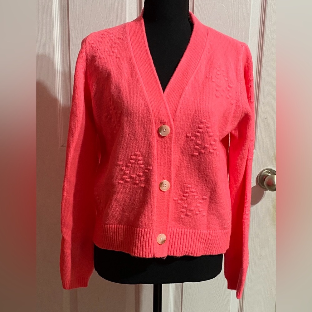 NWT LOFT Pink Textured Cardigan SO SOFT! Medium